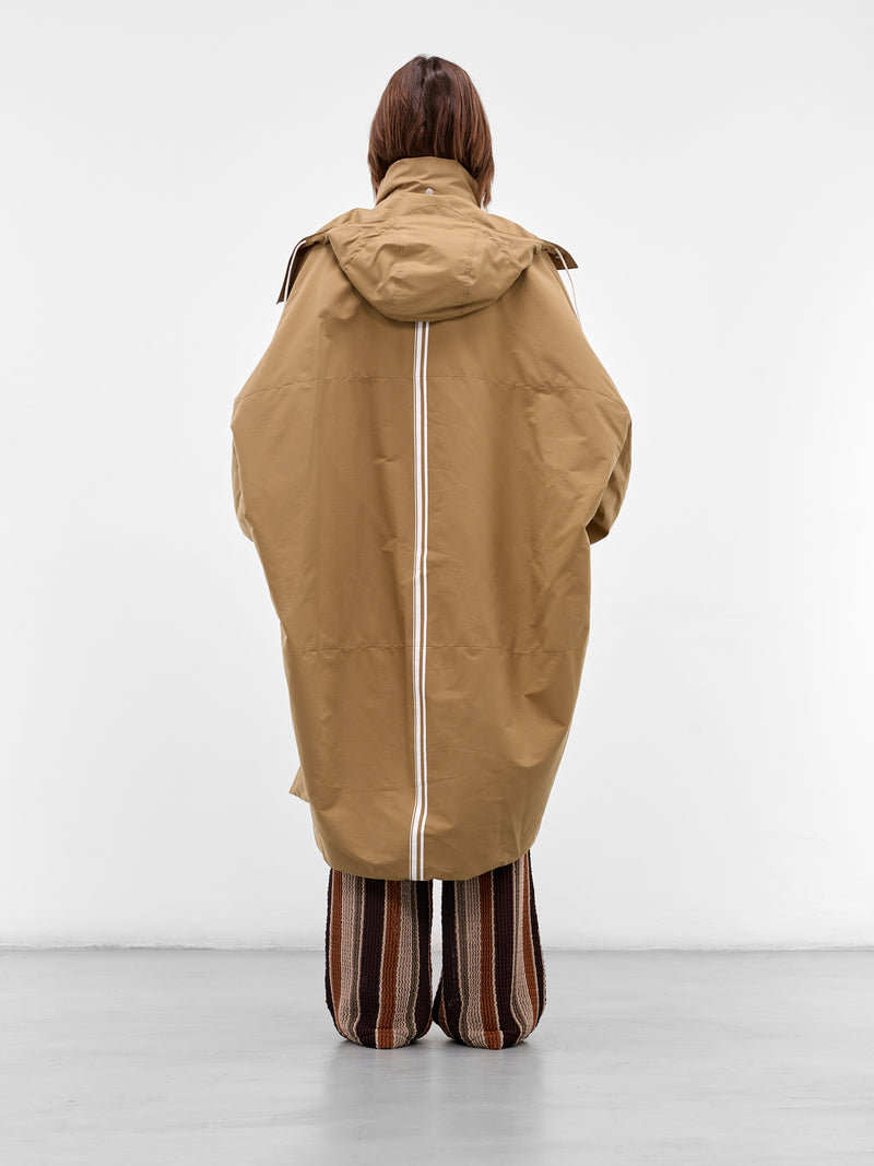 Beige Oversized Padded Raincoat (25A96MRU26-CARAMEL)
