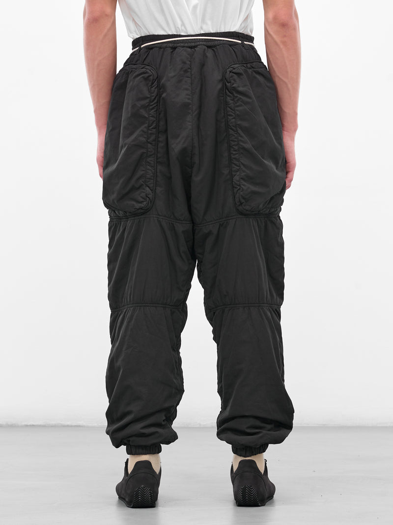Black Cotton Padded Utility Trousers (25A96MRU47-BLACK)
