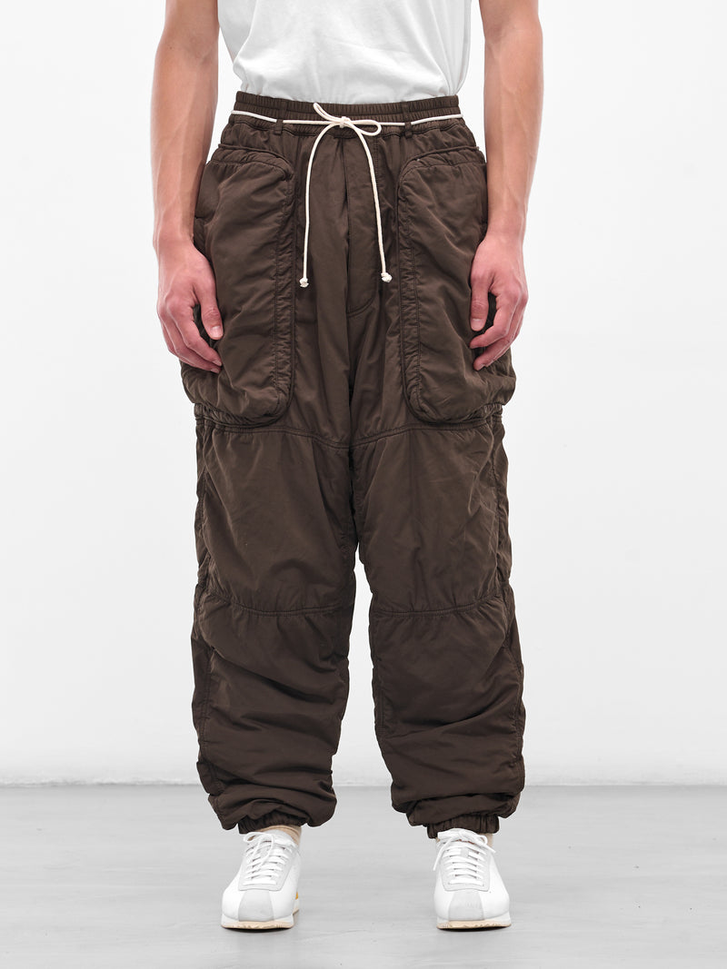 Brown Cotton Padded Utility Trousers (25A96MRU47-COCOA)