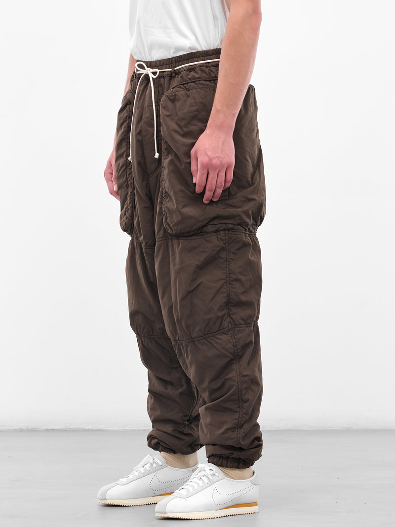 Brown Cotton Padded Utility Trousers (25A96MRU47-COCOA)