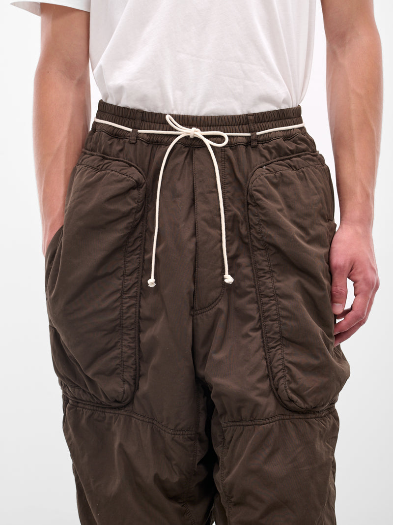 Brown Cotton Padded Utility Trousers (25A96MRU47-COCOA)