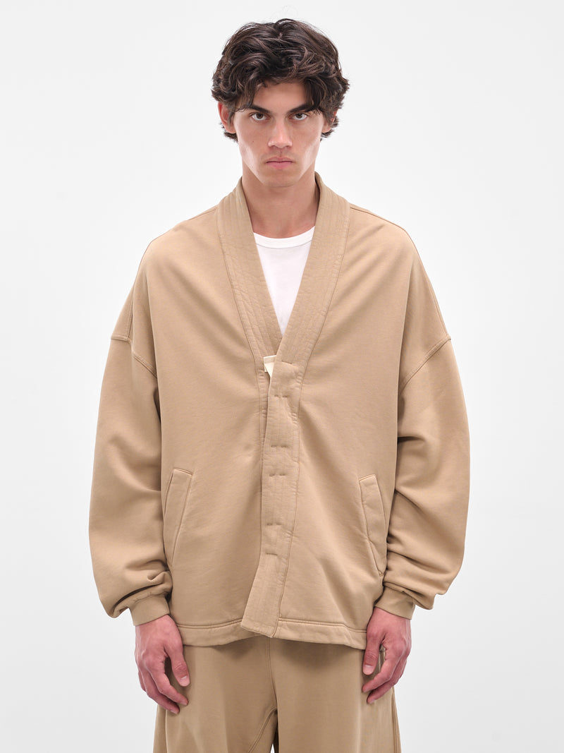 Beige Cotton Kimono Jacket (25A96MUJ04-DUNE)