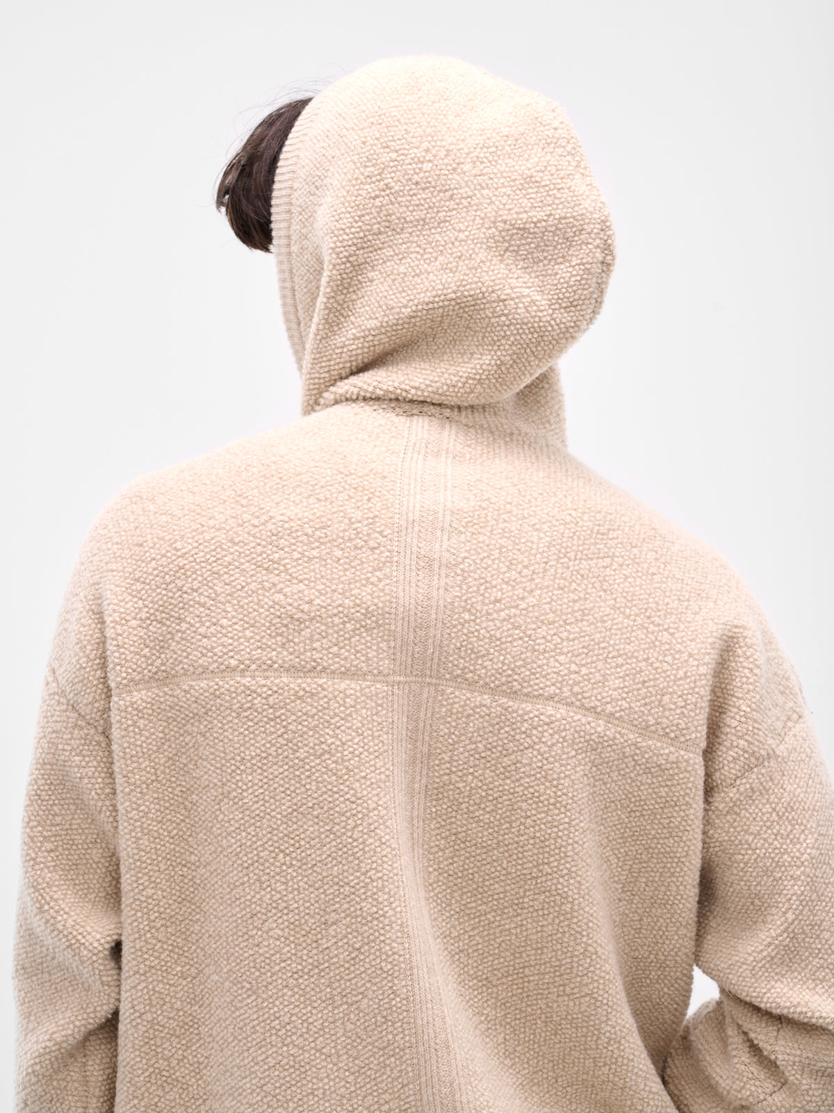 Beige Wool Boucle Fleece Hoodie (25A96MUK09-DUNE)