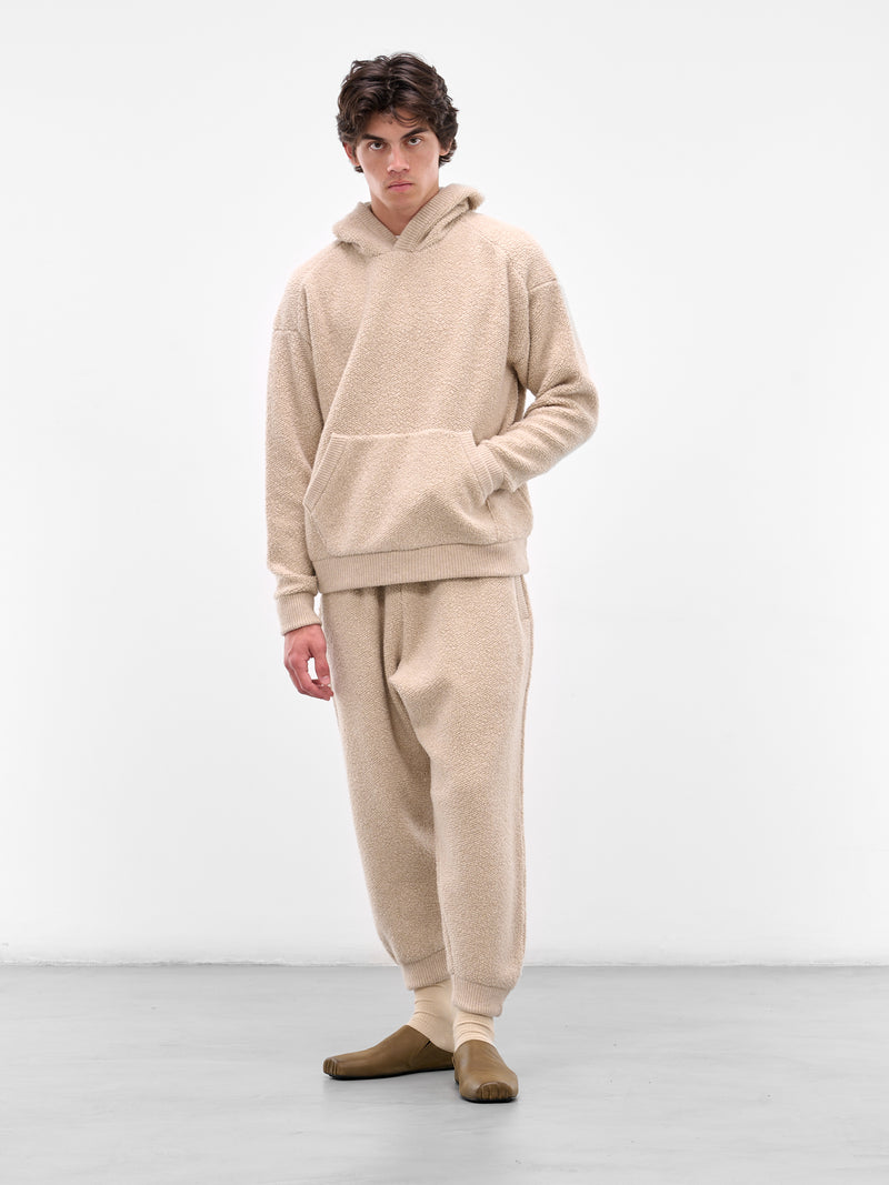 Beige Wool Boucle Fleece Hoodie (25A96MUK09-DUNE)