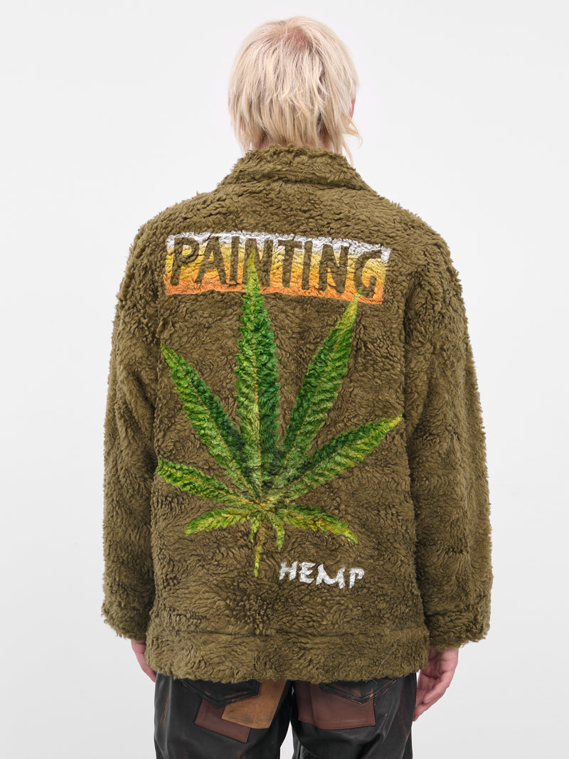 Khaki Hemp Painting Fleece Jacket (25AW10BL227-KHAKI)