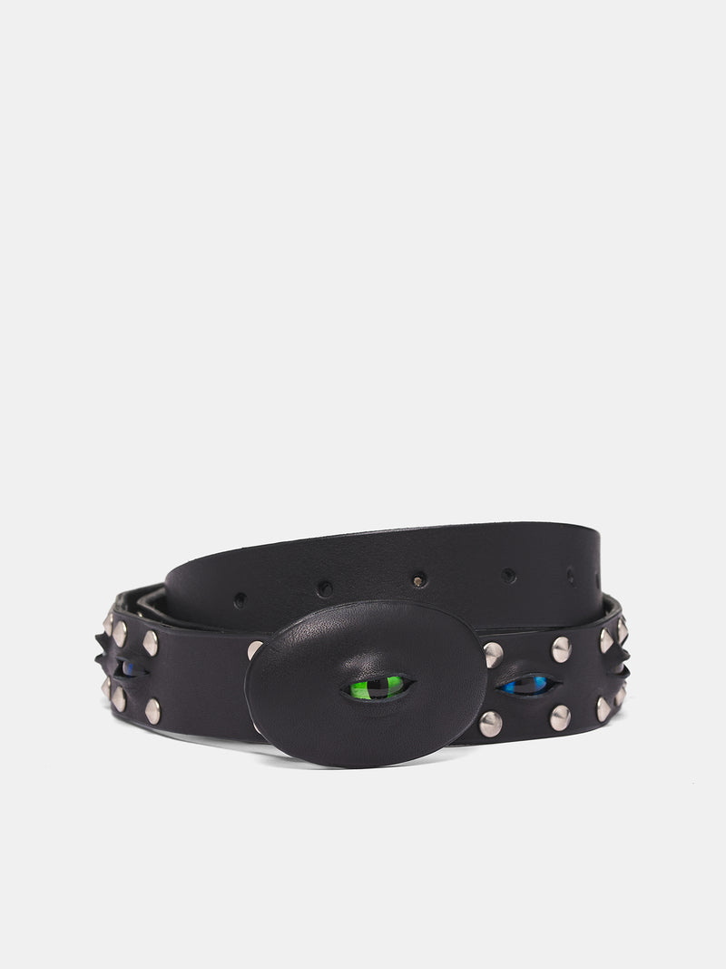 Black Eye Cut-Out Stud Belt (25AW85BT31-BLACK)