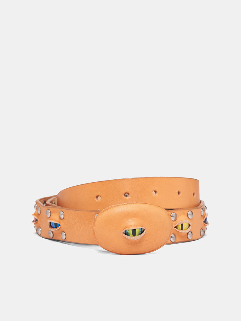 Camel Eye Cut-Out Stud Belt (25AW85BT31-CAMEL)
