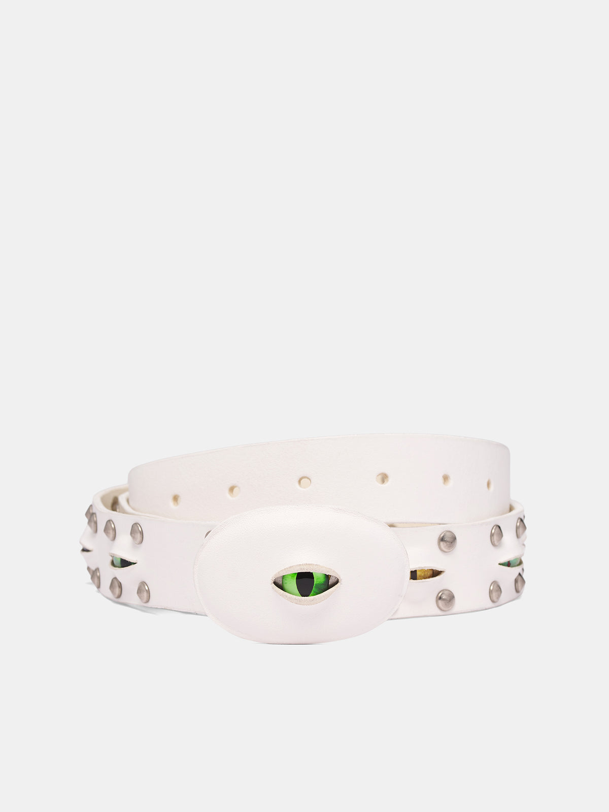 White Eye Cut-Out Stud Belt (25AW85BT31-WHITE)