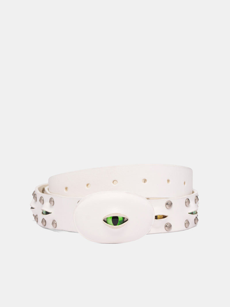 White Eye Cut-Out Stud Belt (25AW85BT31-WHITE)