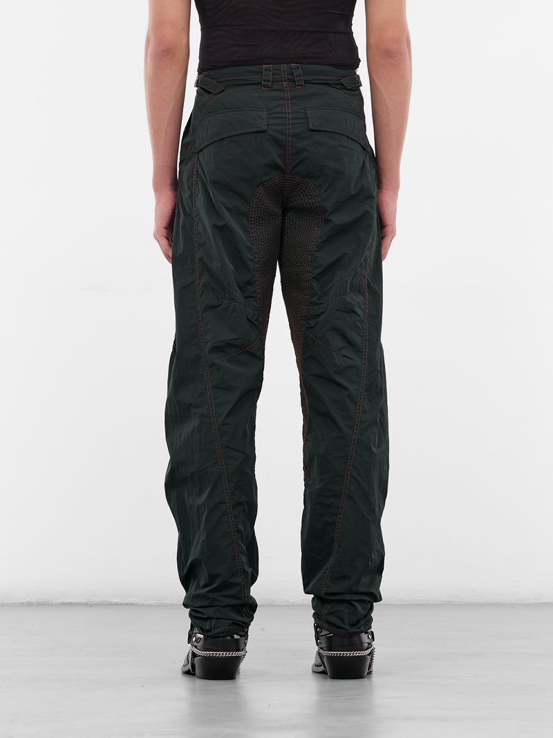 Gray Satin Nylon Stitched Pants (25F1PA0506888-PA0506-SLATE-GRE)