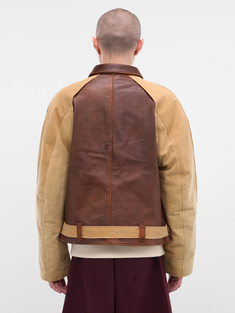 Brown Deconstructed Vintage Leather Jacket (25FW-JK-11-BROWN)