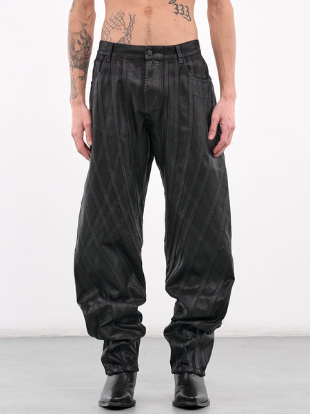 パンツ MUGLER Shiny pants Black 25P6PA03272008-WAX-