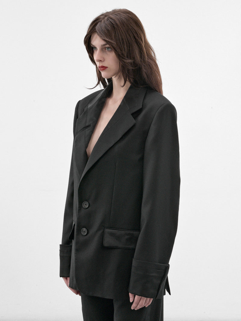 Black Wool Tailored Jacket (26-04-W-JA056-W127-BLACK)