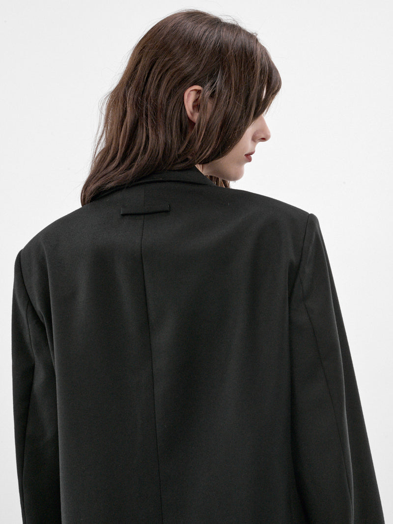 Black Wool Tailored Jacket (26-04-W-JA056-W127-BLACK)