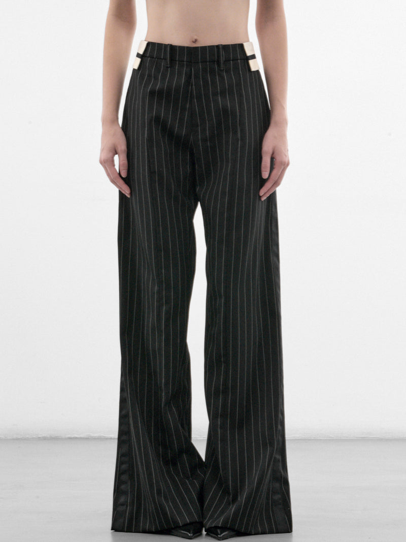 Black Pinstripe Wool Trouser (26-04-W-TR178-C074-BLACK-WHITE)