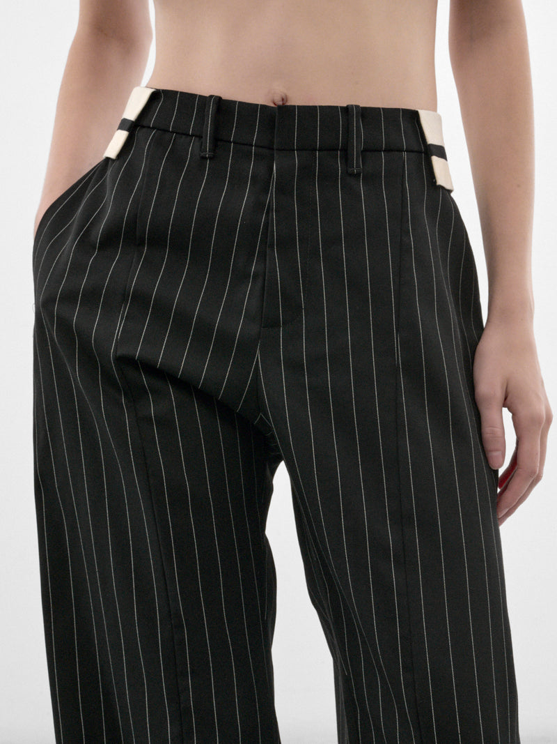 Black Pinstripe Wool Trouser (26-04-W-TR178-C074-BLACK-WHITE)