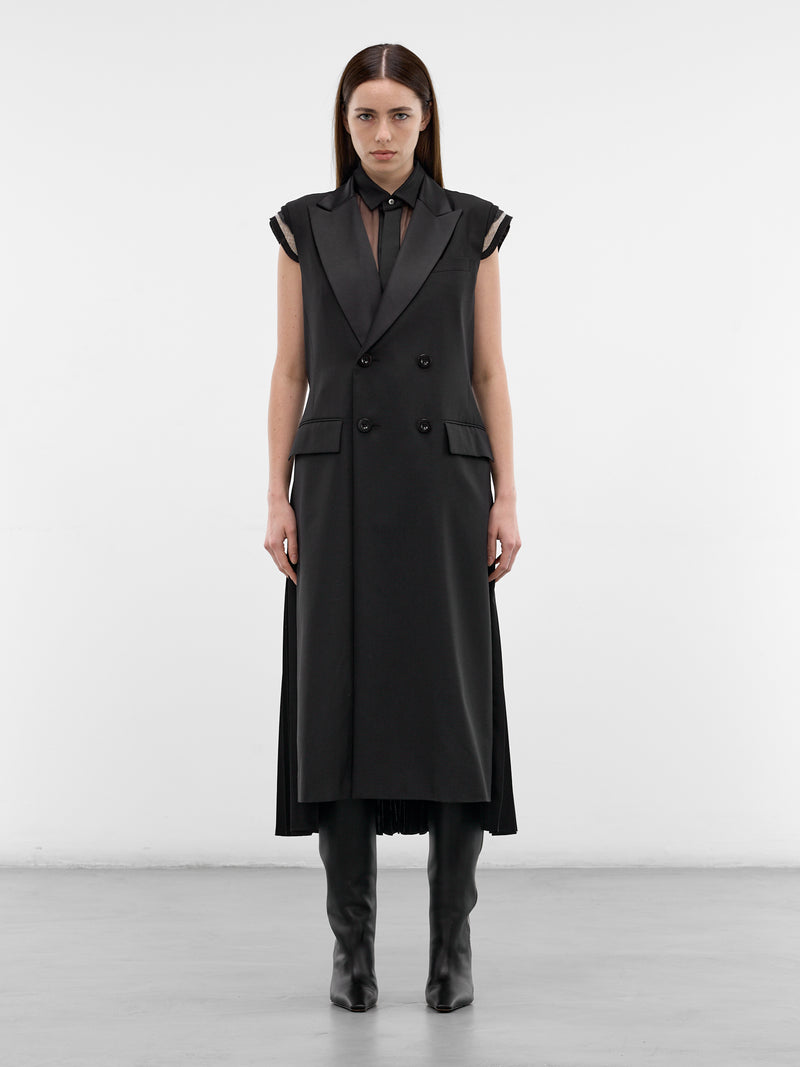 Layered Hybrid Vest-Skirt Coat (26-08279-001-BLACK)
