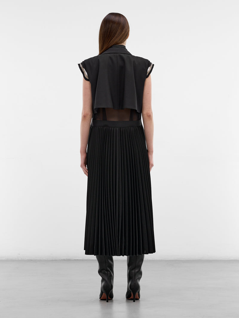 Layered Hybrid Vest-Skirt Coat (26-08279-001-BLACK)