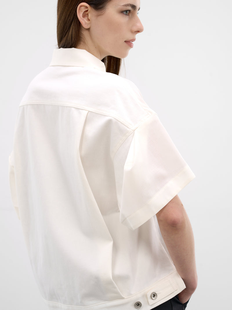 White Hybrid Wool Denim Shirt (26-08283-151-OFF-WHITE)