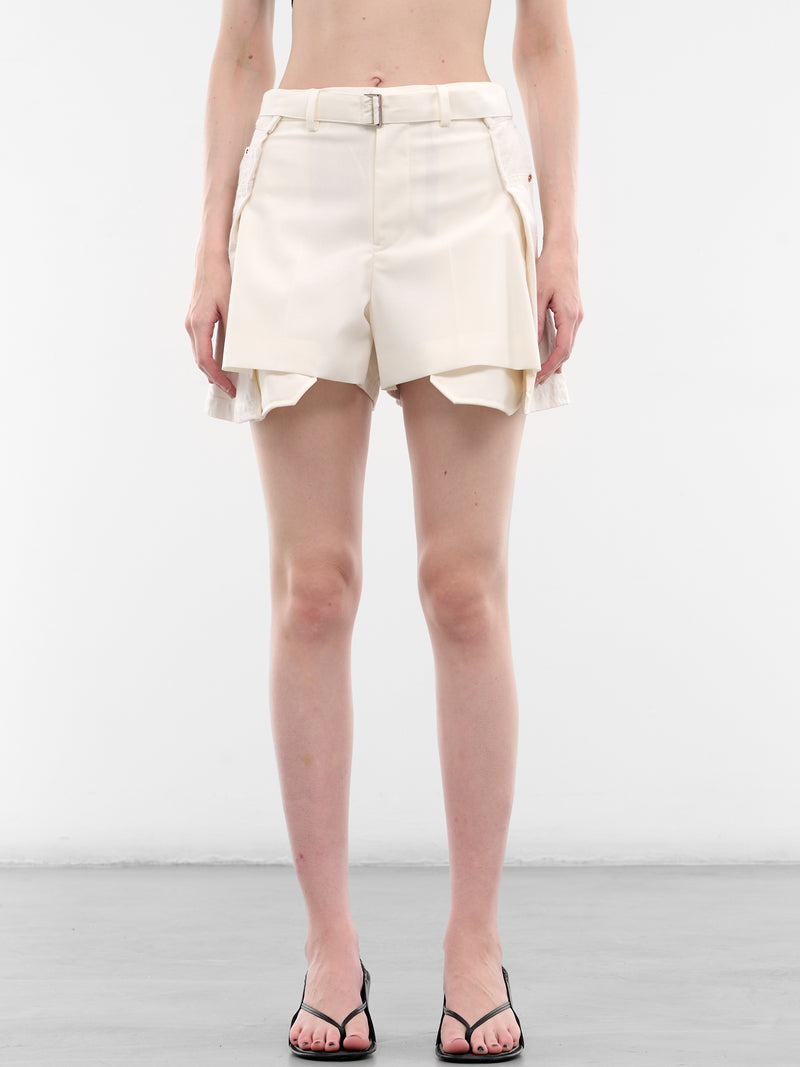 Hybrid Suiting Wool x Denim Shorts (26-08435-151-OFF-WHITE)
