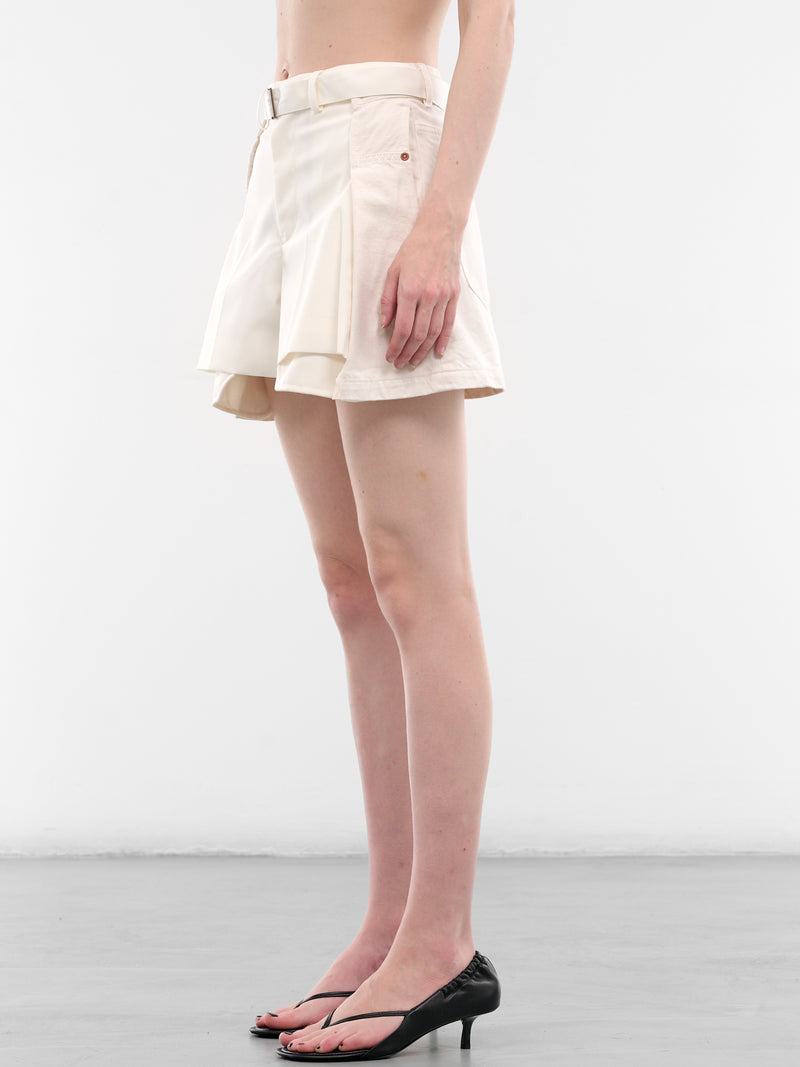 Hybrid Suiting Wool x Denim Shorts (26-08435-151-OFF-WHITE)