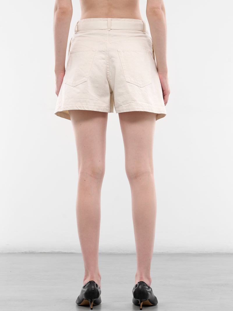 Hybrid Suiting Wool x Denim Shorts (26-08435-151-OFF-WHITE)