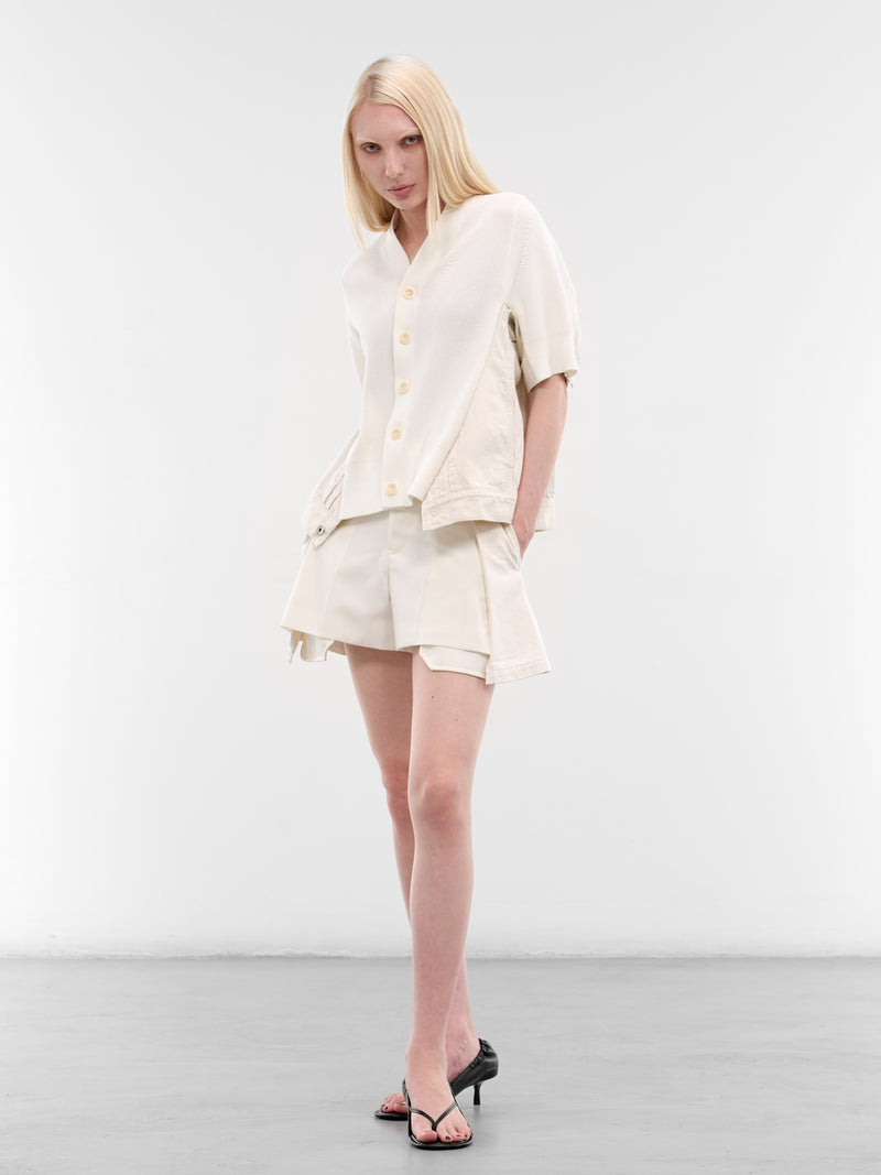 Hybrid Suiting Wool x Denim Shorts (26-08435-151-OFF-WHITE)