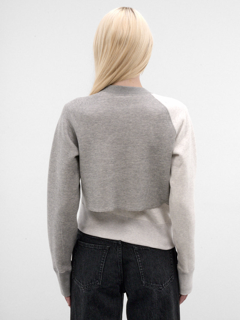 Gray Sponge Sweat Pullover ((26-08683-378-LIGHT-GREY-OFFWHI))