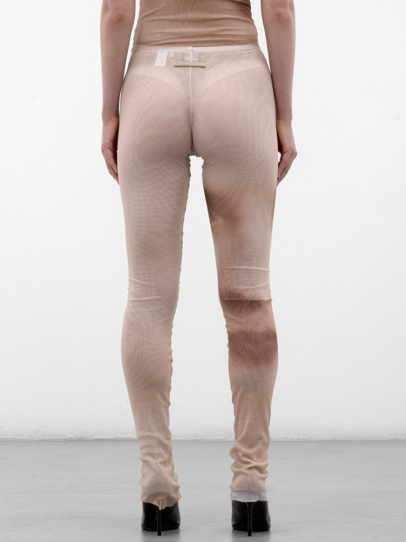 Beige Trompe L'oeil Eye Leggings (26/04-W-TR170-M032P-68-BEIGE)