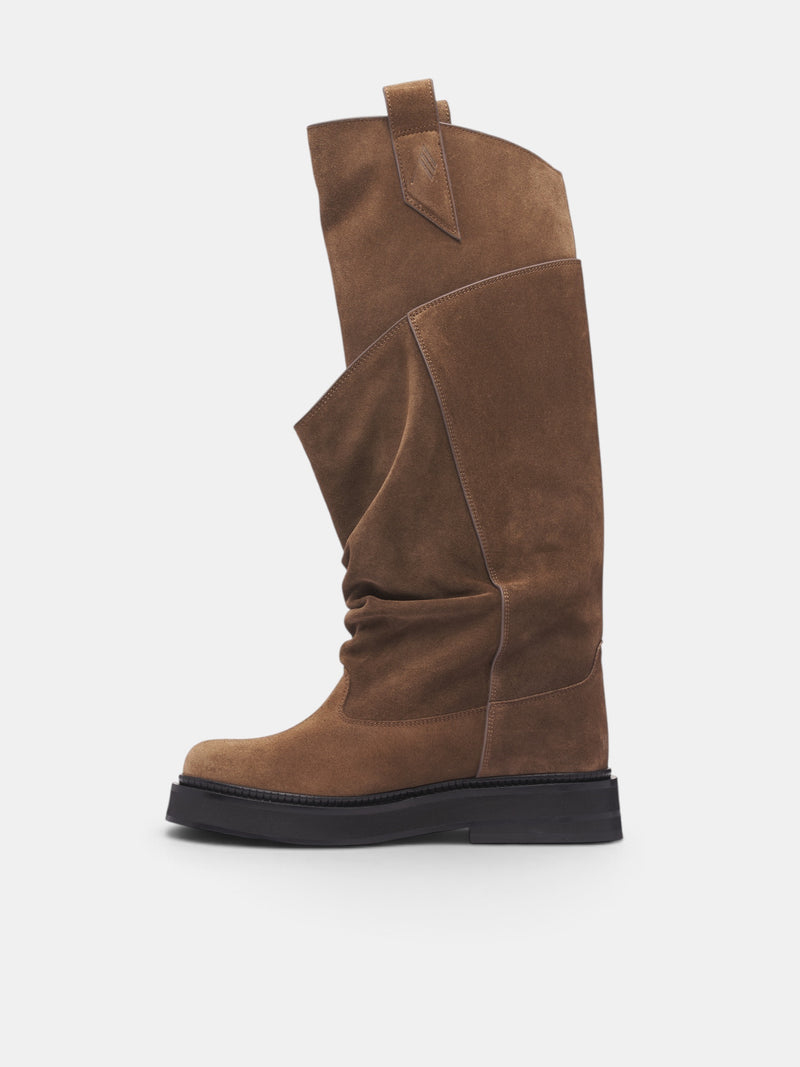 Robin Passeggiata Suede Combat Boots (260WSH00902-BROWN)