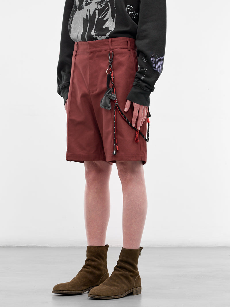 Red Pin Stitch Knee Shorts (261-MST056-RED)