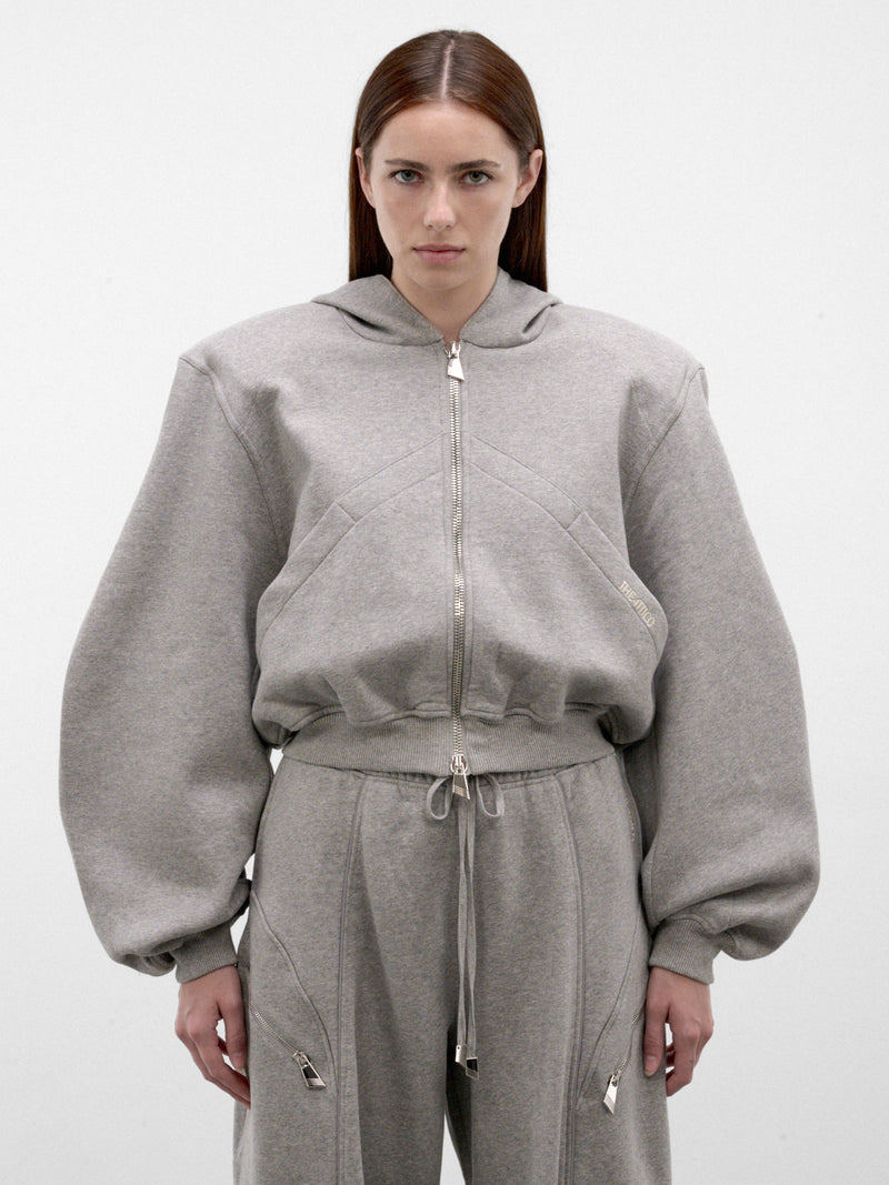 Gray Structured Zip Hoodie (261WCF00026-GREY)