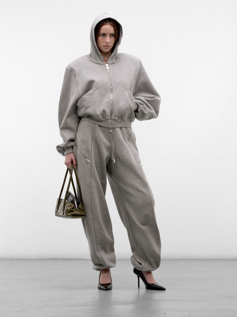 Gray Structured Zip Hoodie (261WCF00026-GREY)