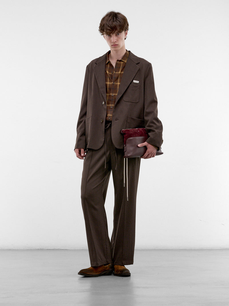 Brown Wool Tailored Blazer (262-MJK137-BROWN)