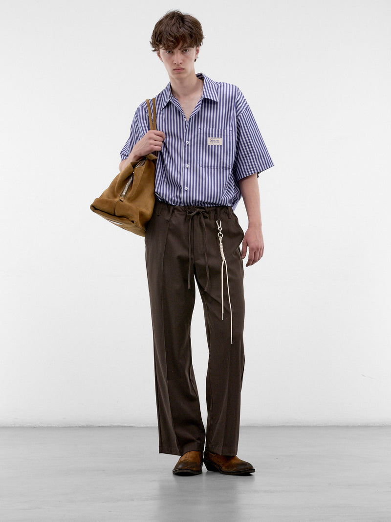 Blue Striped Boxy Gym Shirt (262-MSH071-BLUE-WIDE-STRIPE)