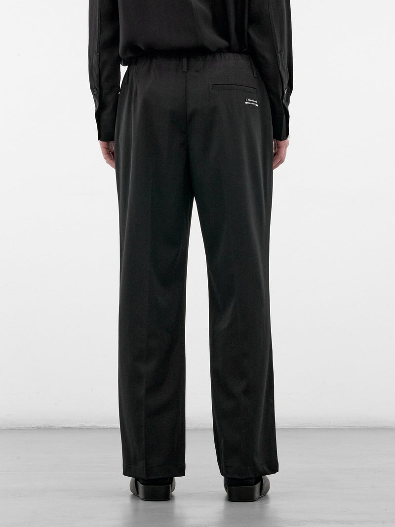 Wool Loose Pin Stitch Pants (262-UPT110-BLACK)