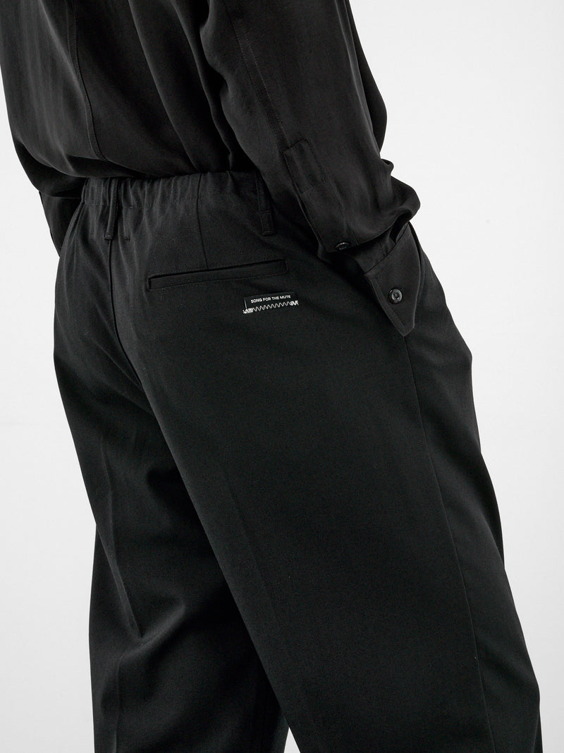Wool Loose Pin Stitch Pants (262-UPT110-BLACK)