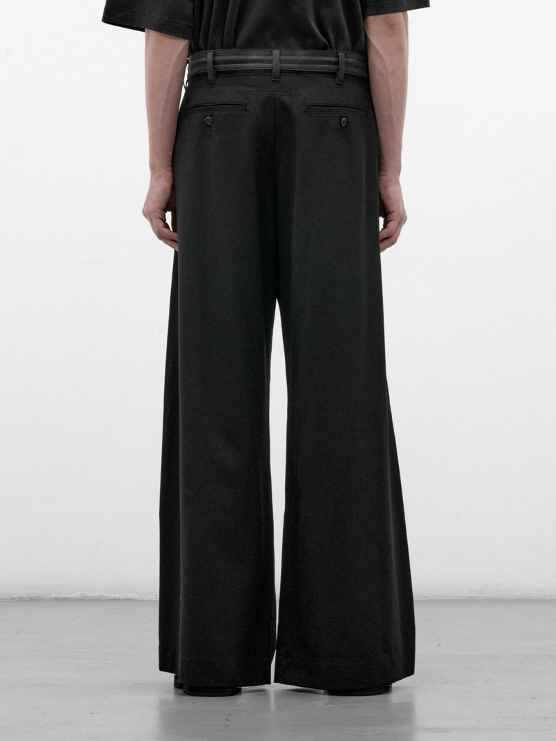 Black Wool Wide Leg Trousers (26A0371-BLACK)