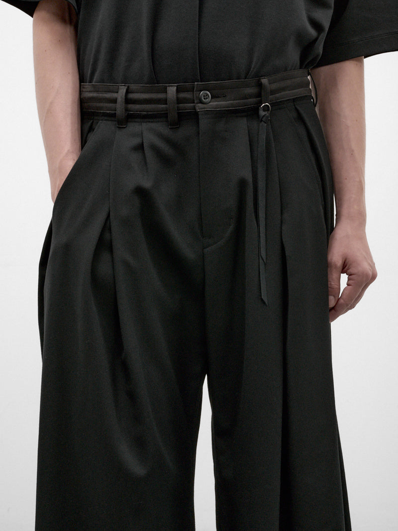 Black Wool Wide Leg Trousers (26A0371-BLACK)