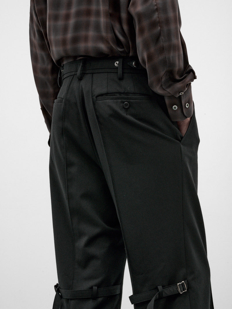 Black Wool Flared Trousers (26A0372-BLACK)