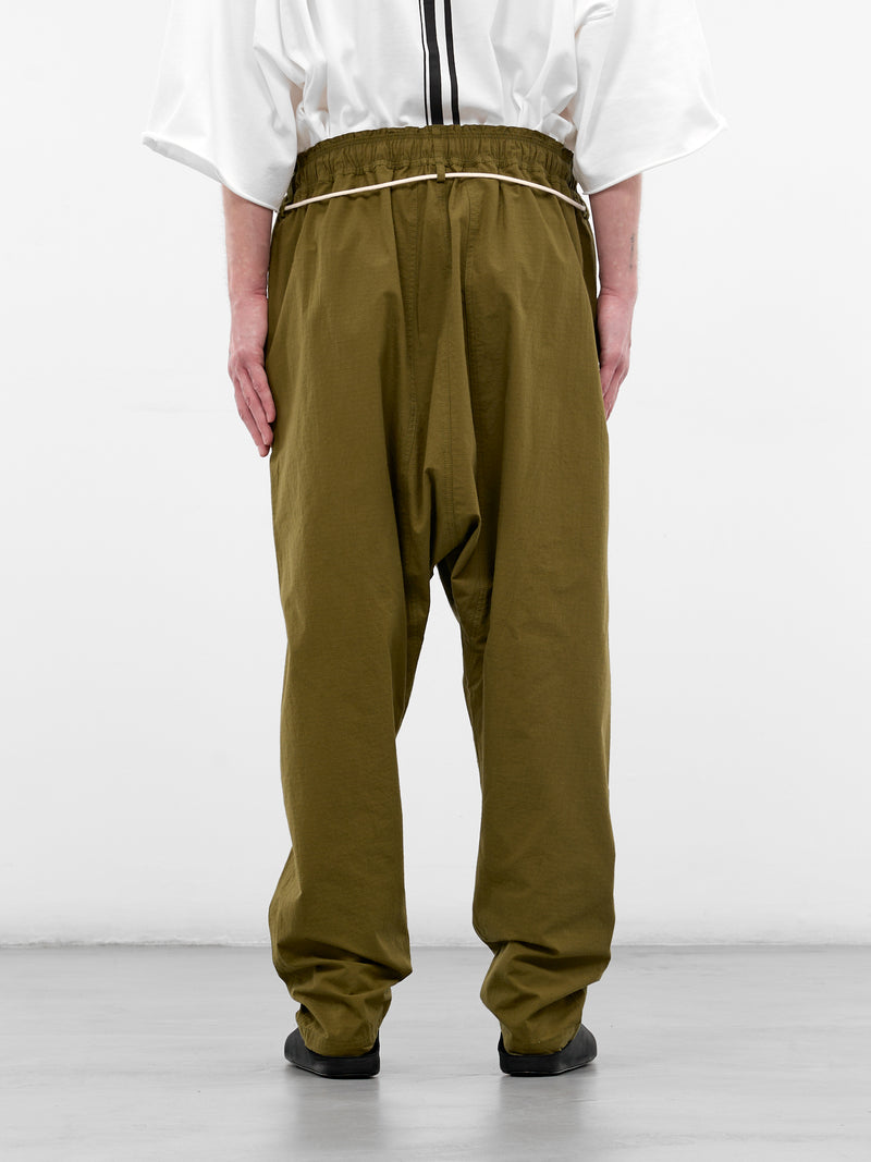 Olive Drawstring Samurai Pants (26E96MRU13-787-OLIVE-GREEN)