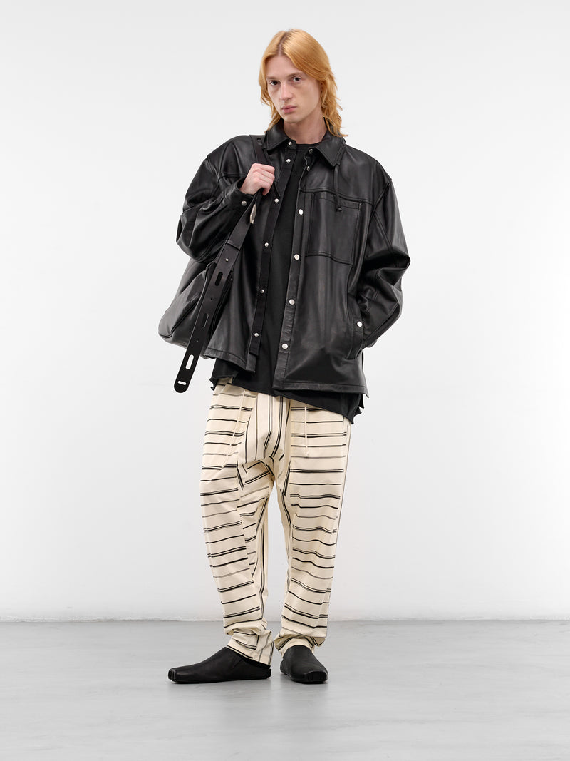 Black Leather Buttoned Overshirt (26E96MRU25-999-BLACK)