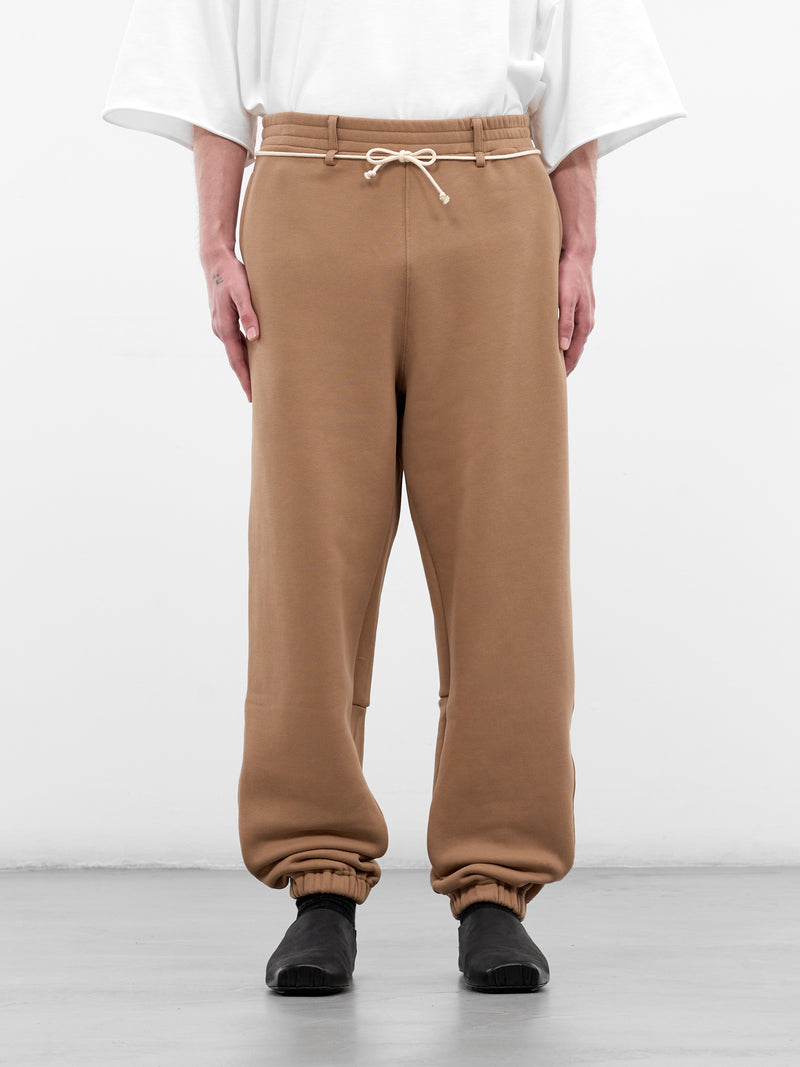 Khaki Drawstring Stripe Band Joggers (26E96MUJ11-780-KHAKI)