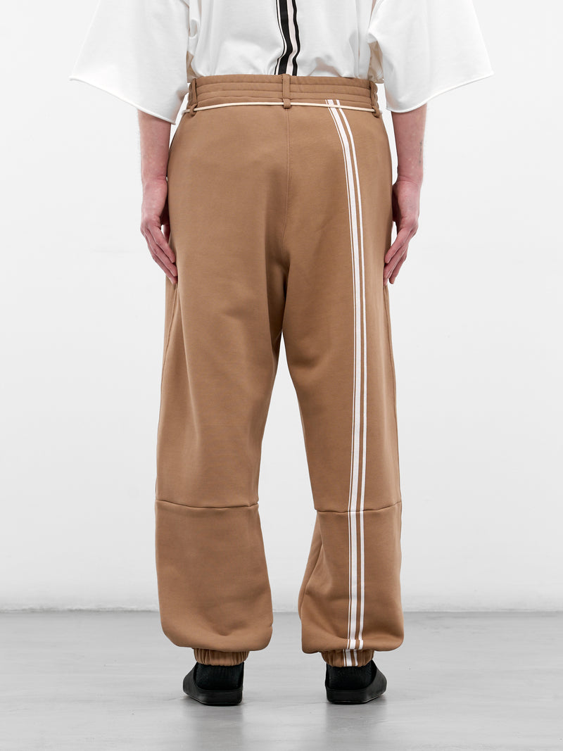 Khaki Drawstring Stripe Band Joggers (26E96MUJ11-780-KHAKI)