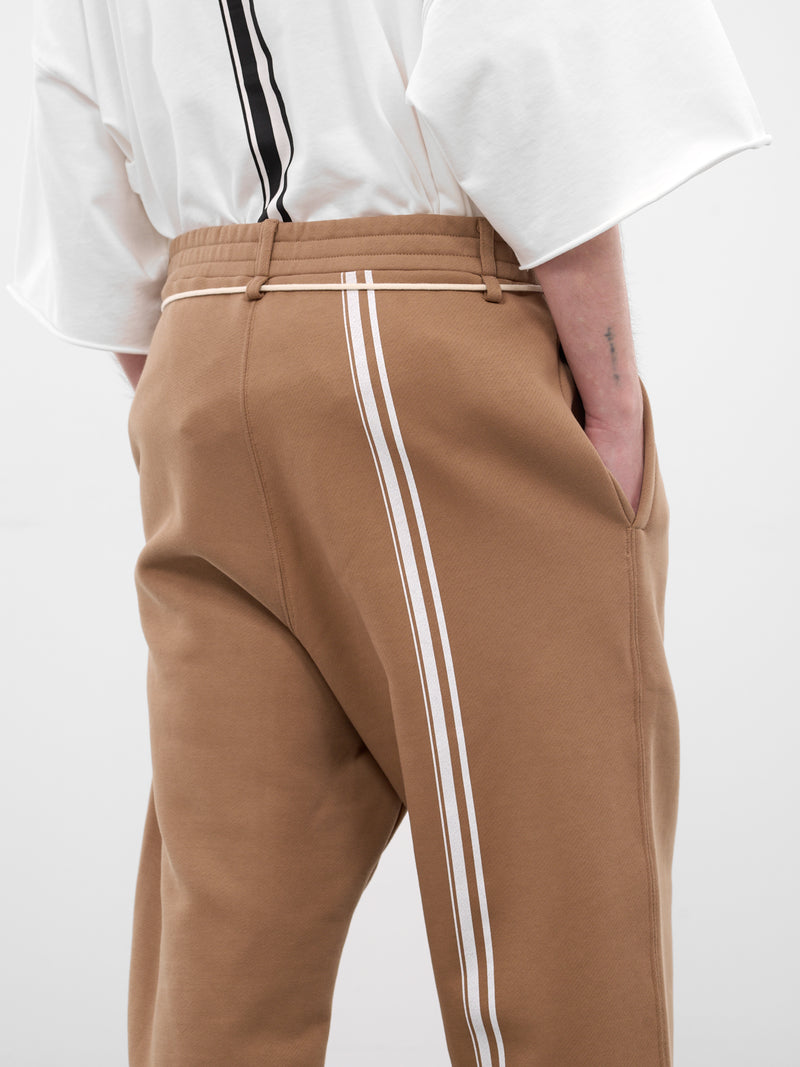 Khaki Drawstring Stripe Band Joggers (26E96MUJ11-780-KHAKI)