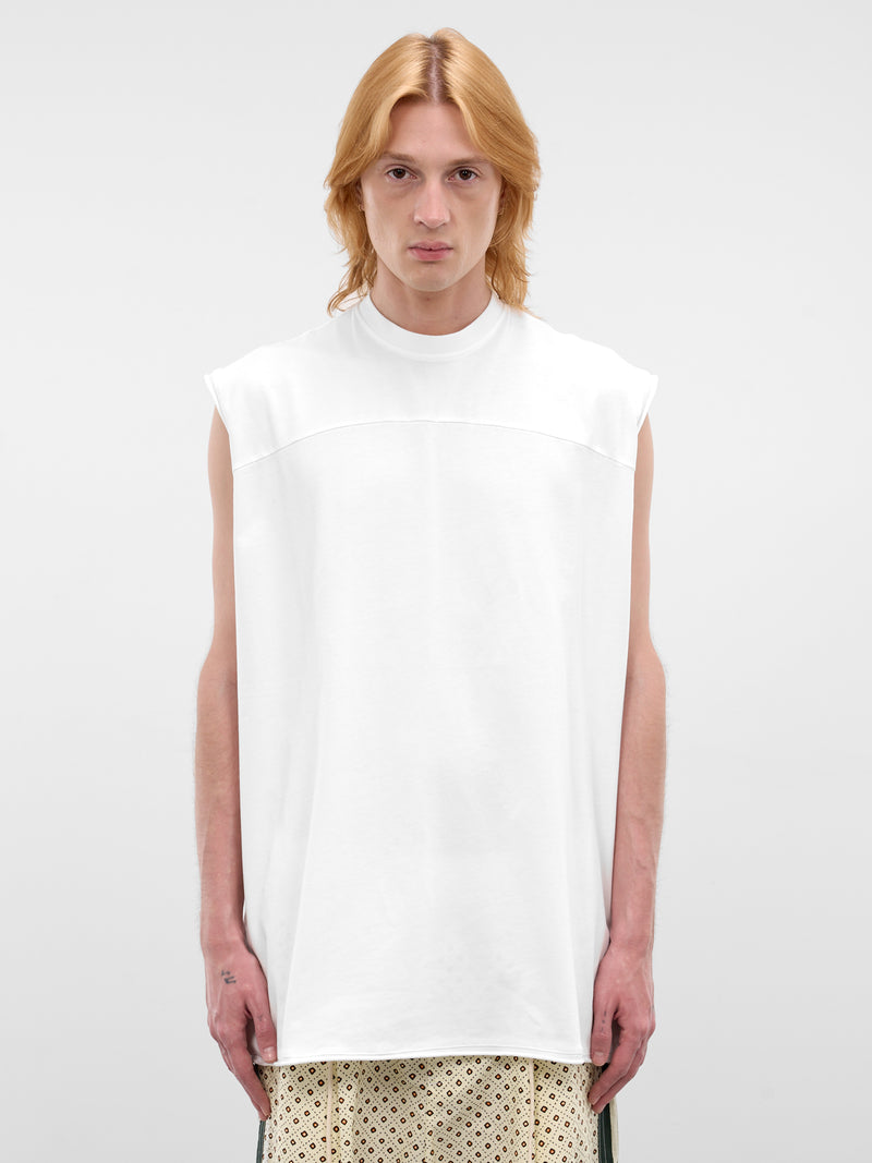 White Stripe Band Muscle Tee (26E96MUJ13-001-WHITE)