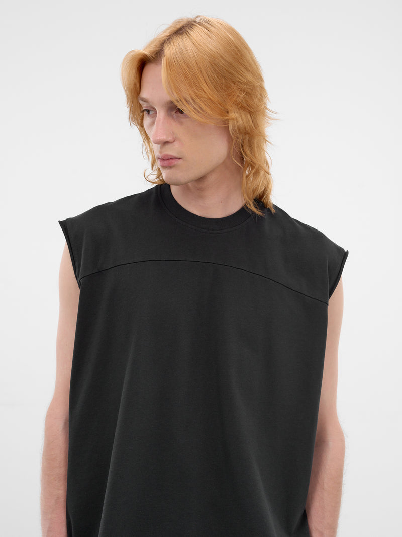 Black Stripe Band Muscle Tee (26E96MUJ13-999-BLACK)