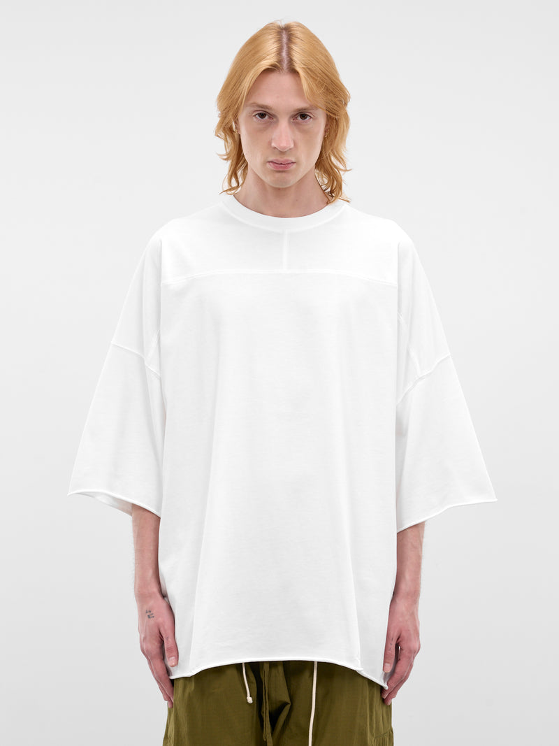 White Stripe Band Oversized Tee (26E96MUJ14-001-WHITE)