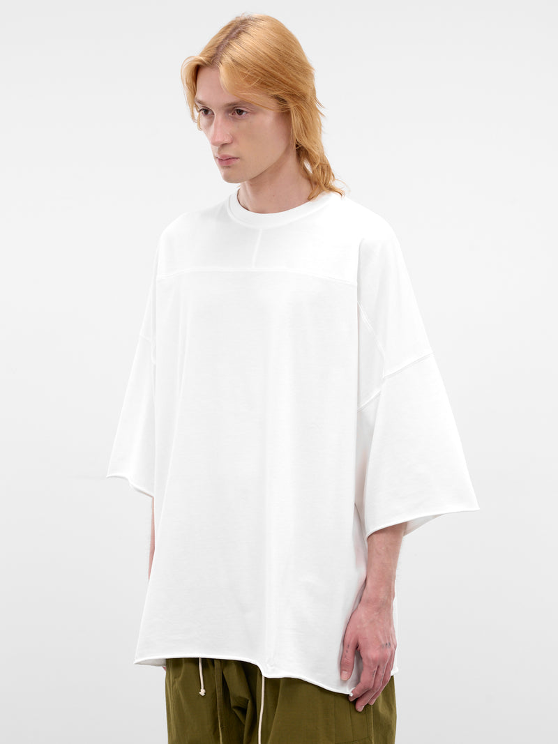 White Stripe Band Oversized Tee (26E96MUJ14-001-WHITE)