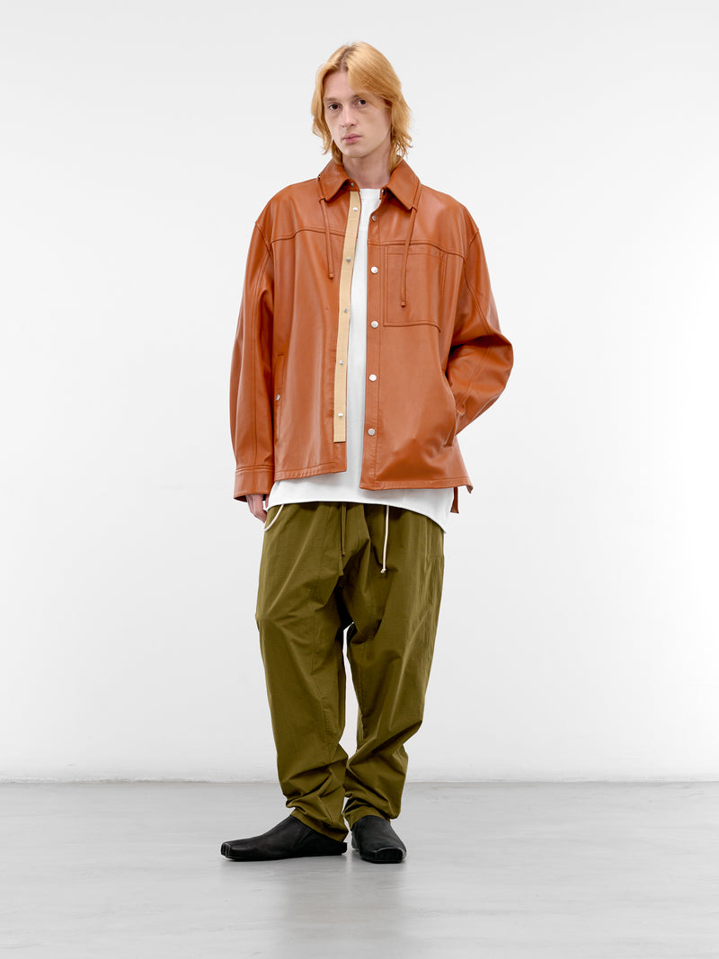 Olive Drawstring Samurai Pants (26E96MRU13-787-OLIVE-GREEN)